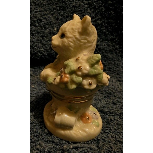 Lenox Calendar Playful Kittens MAY Cat Figurine Perpetual Spring Flower Pot-May - Picture 2 of 6